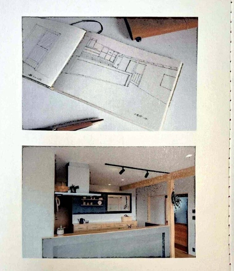 設計図面と完成した住空間のイメージ